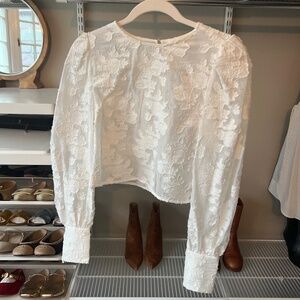 Sezane Editions Apllique Blouse with Gold button detail